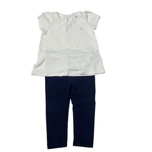 Ralph Lauren 18 Month White top navy leggings